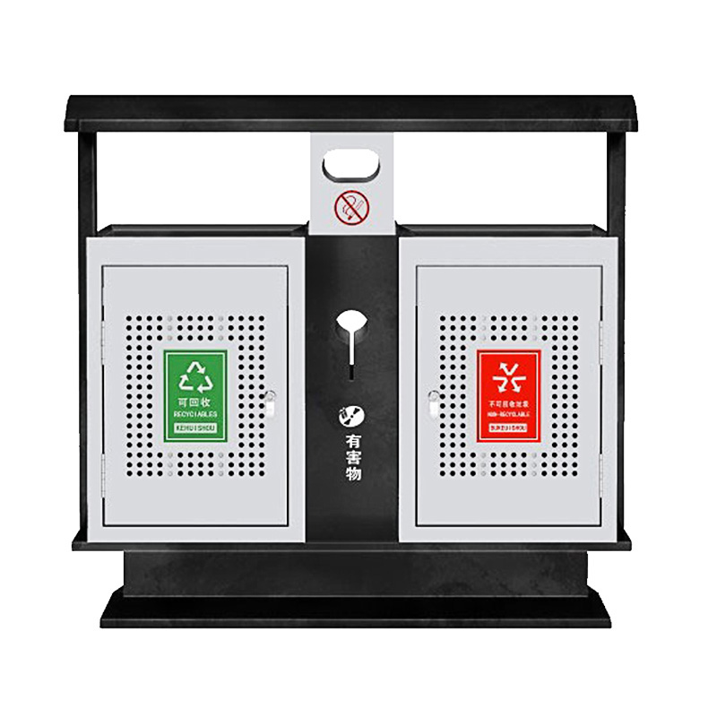 鑫金虎 外垃圾桶果皮箱大号钢木垃圾桶室外市政环卫小区垃圾筒分类垃圾箱高清大图