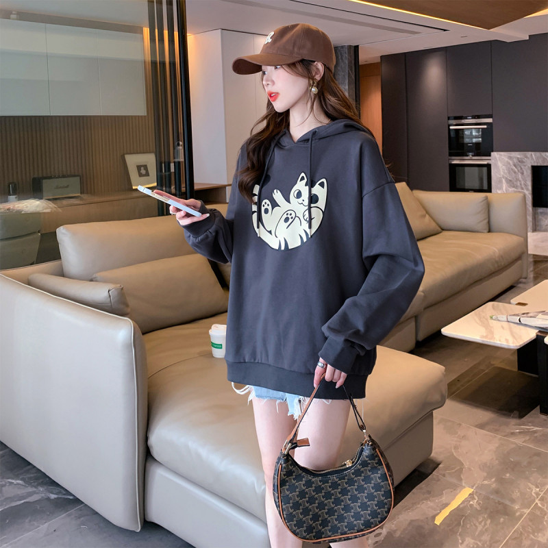 秋冬季卫衣女韩版宽松连帽前胸萌虎时尚上衣ins潮