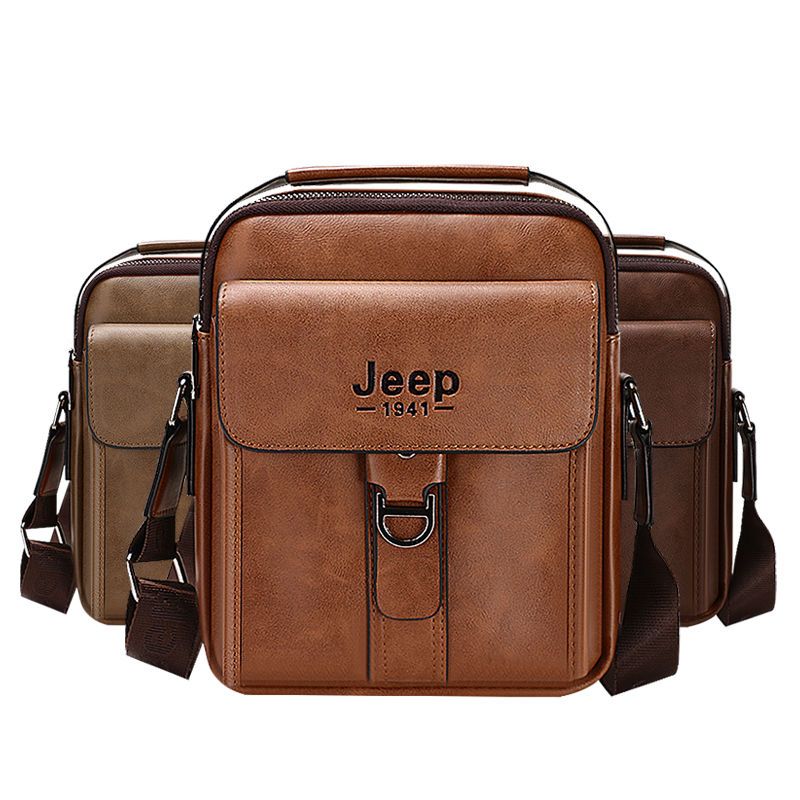 jeep男包真皮斜挎包休闲吉普男士手提小包夏天简约复古单肩包牛皮