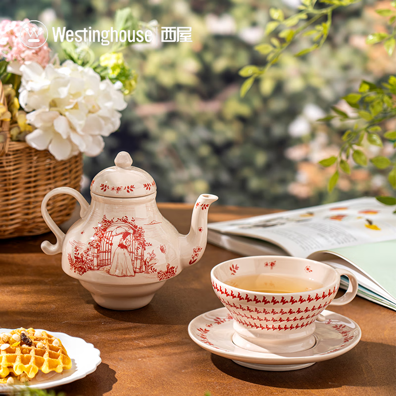 西屋(WESTINGHOUSE)茶壶茶杯套装家用创意个性复古茶具套装摆件花园系列子母壶3件套 WTT03高清大图