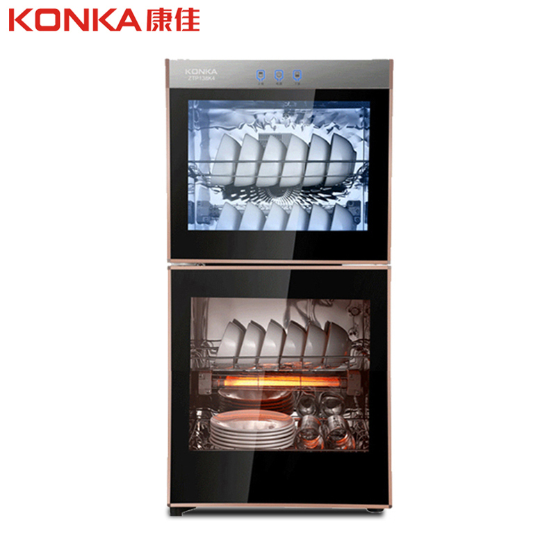 康佳(KONKA)ZTP108K3 消毒柜消毒机 消毒碗柜 厨房商用立式消毒柜家用 臭氧高温 二星级大容量 80L双门