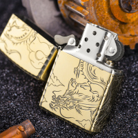 之宝zippo正品打火机 磨边雕刻金龙出云 蚀刻银龙出云 龙腾四海 生肖龙 正版防风芝宝