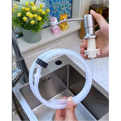 珠峰好物皂液器厨房水槽洗洁精瓶子304钢拉丝大泵头延长硅胶管