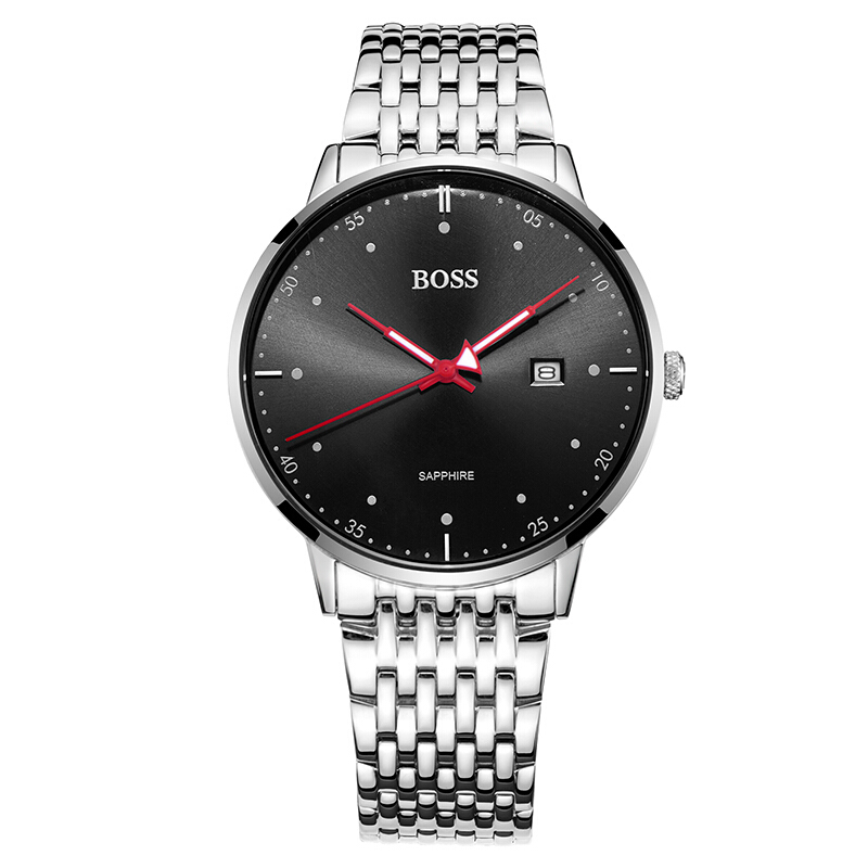boss男士手表新款简约时尚石英防水腕表夜光表钢带bx09视频