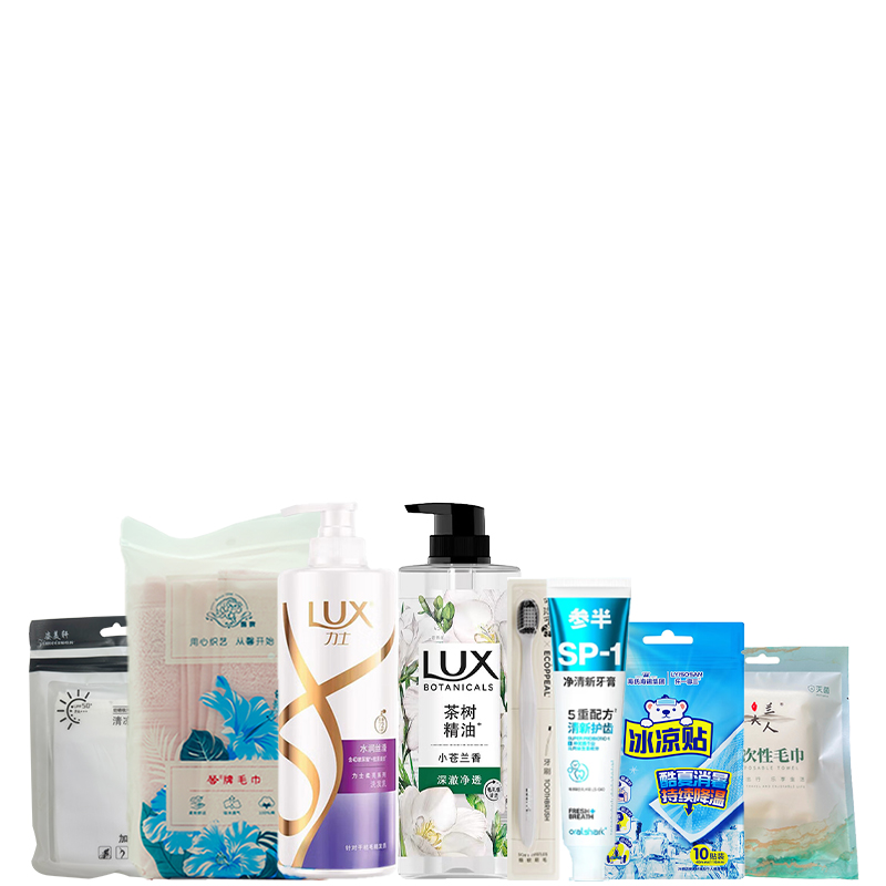 2025多元化套装C力士洗发乳沐浴露ECOPPEAL牙刷参半oralshark牙膏馨牌毛巾海氏海诺 冰凉贴姿美轩防晒冰袖