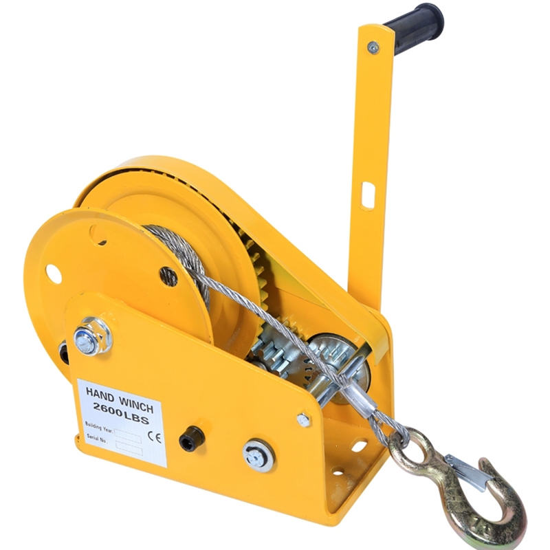 回固手动绞盘双向自锁式手摇卷扬牵引葫芦小型绞车升降吊机家用起重机