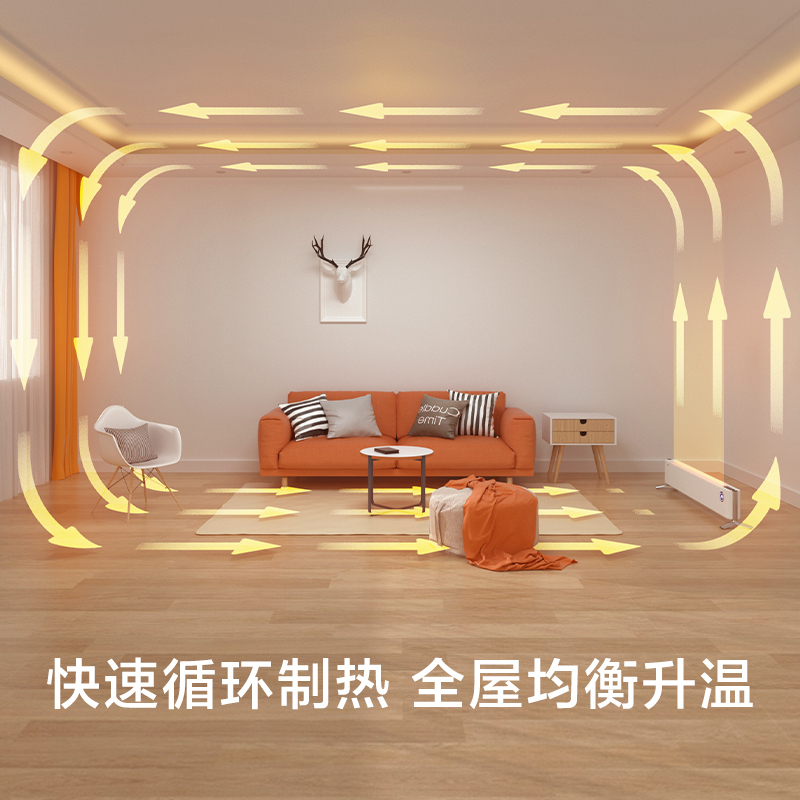 飞利浦(Philips) 踢脚线取暖器家用暖风机电暖器电暖气片全屋对流移动地暖浴室防水烘衣机 AHR4124WKS