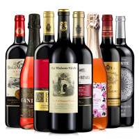 梦诺红酒 法国原瓶进口红酒干红起泡8支组合礼包 750ml*8