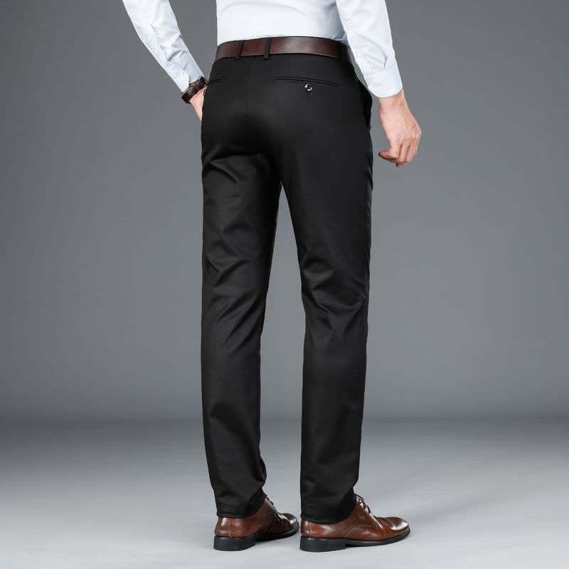 老爺車(LAOYECHE)冬季厚款休闲裤男大码长裤宽松直筒男裤天丝免烫冬天西裤男士裤子图片