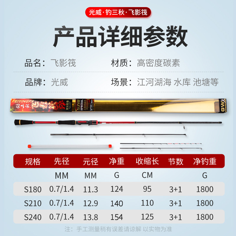 光威岸抛筏竿钛合金杆稍筏钓路亚鱼竿两用钓鱼杆垂钓渔具