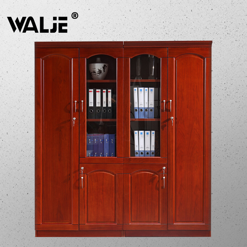walje000114文件柜资料柜四门木质文件柜