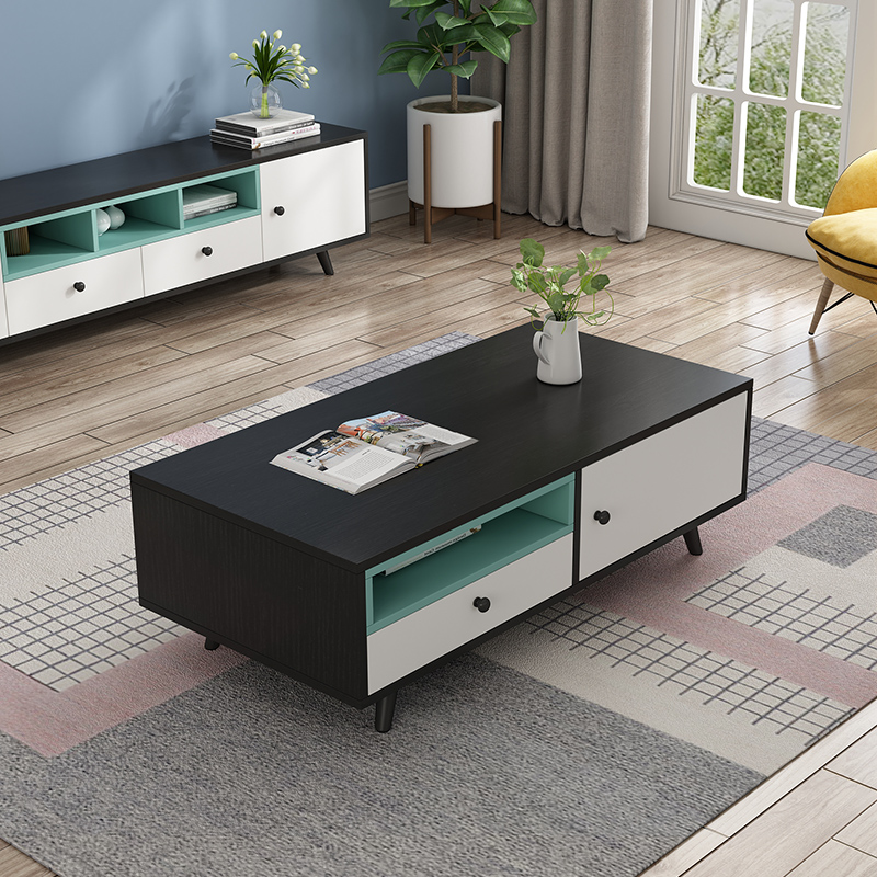 北欧电视柜茶几组合客厅家具现代简约大小户型卧室拼色电视柜地柜定制