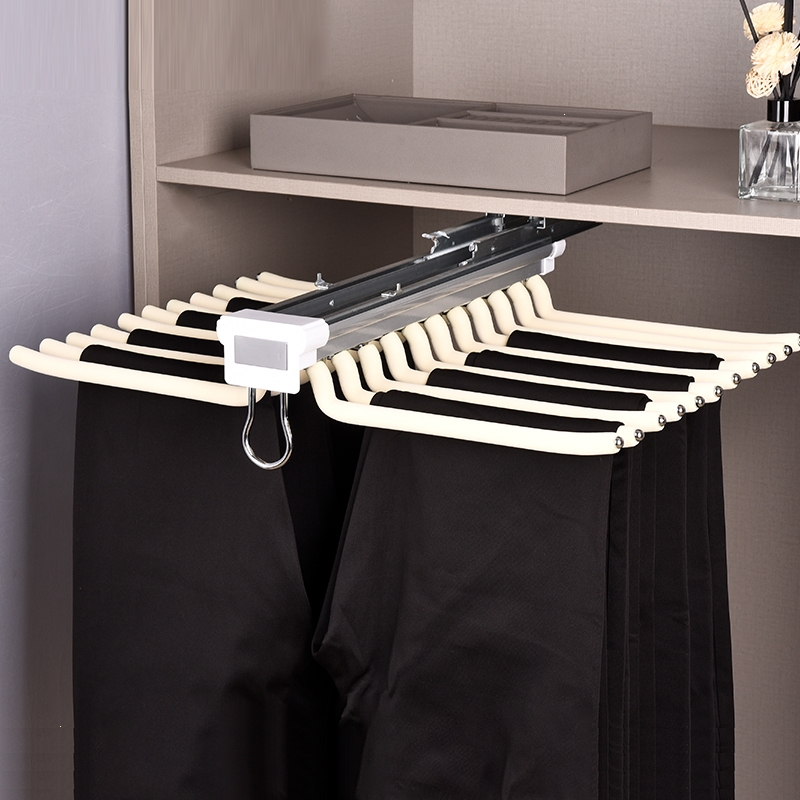 古达侧装顶装衣柜裤架伸缩多功能家用裤子西裤抽拉架柜内五金配件