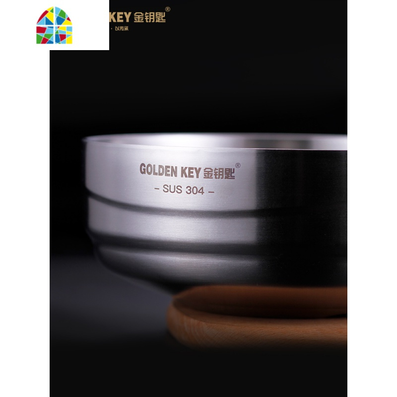 304不锈钢碗大碗汤碗吃面碗家用双层防烫大号成人韩式饭碗 fenghou