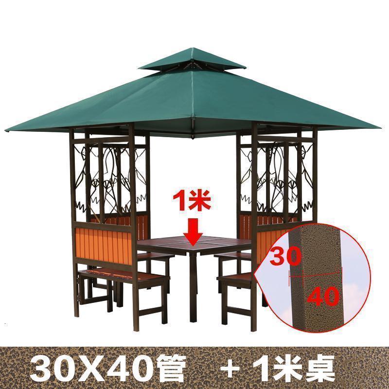 森美人户外凉亭庭院小木屋花鸟帐篷农庄茶水亭别墅亭子防腐木凉亭组装 加厚款30*40管（含1米桌）