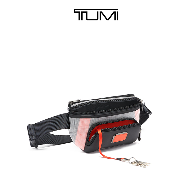 TUMI途明 ALPHA BRAVO系列 男士腰包时尚实用性斜挎包0232310GBR-灰色/亮红色