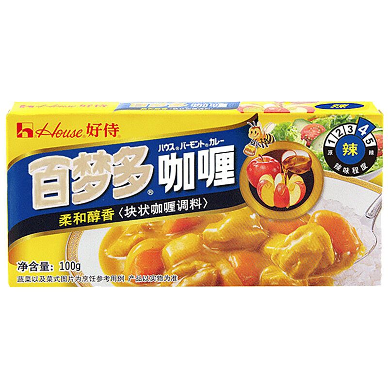 微辣咖喱1盒 好侍百梦多咖喱日式速食咖喱块100g原味微辣辣味任选方便调味料