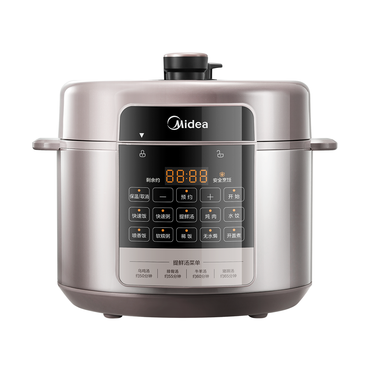 美的(Midea)电压力锅6L特色功能去腥提鲜一锅双胆十大菜单大屏易操作高压锅 MY-E6410