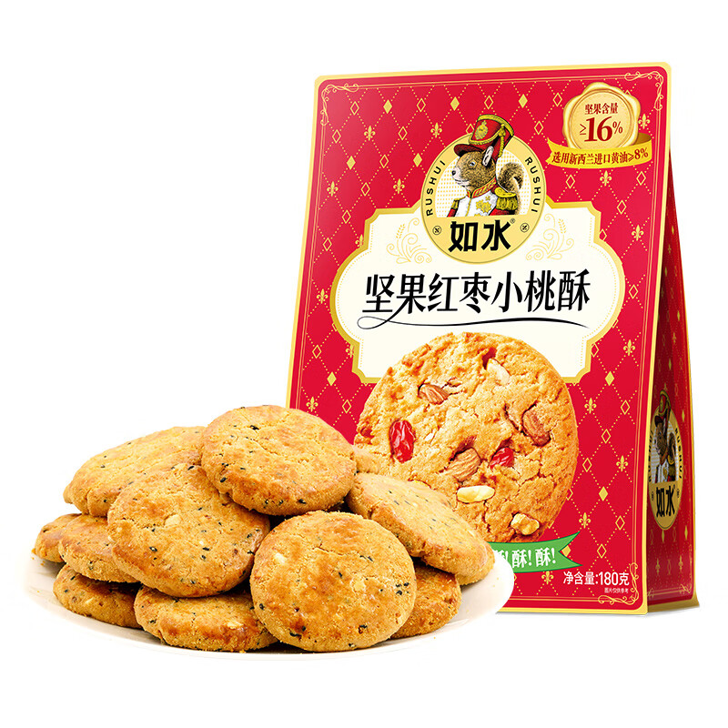如水坚果红枣桃酥饼干180g
