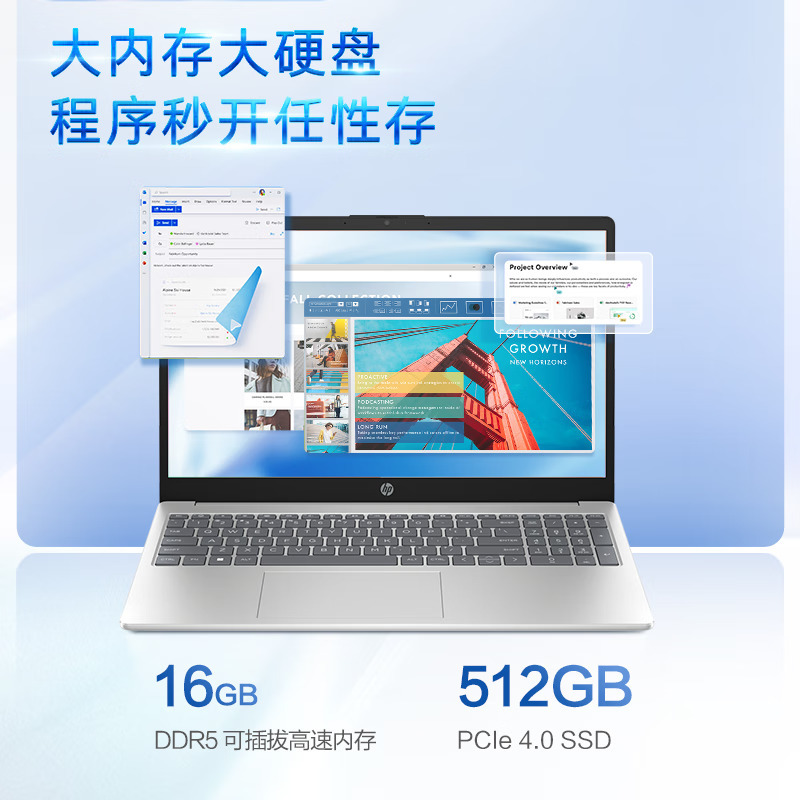 2024款 惠普HP 星Book15-fd1850TU 15.6英寸大屏办公定制轻薄本笔记本电脑(英特尔Ultra5-125H 32G内存 512G固态 )15-fd1852TU银