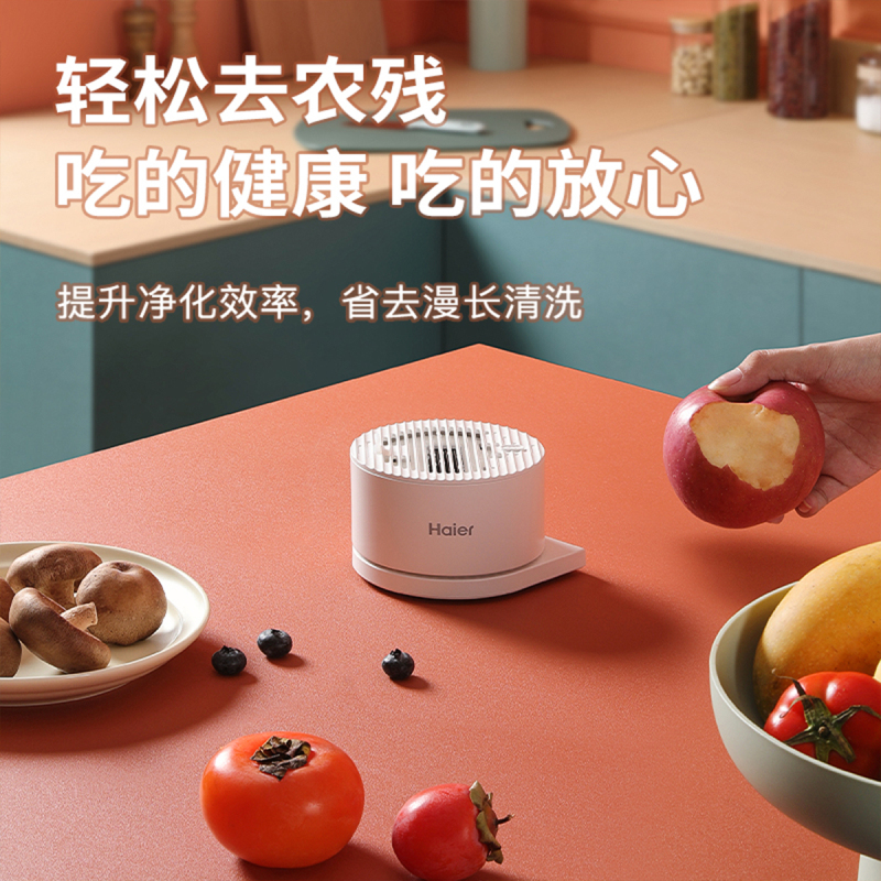 海尔(Haier)果蔬清洗机家用便携智能洗菜机食材水果蔬菜肉类全自动净化器 果蔬机HJ-F713
