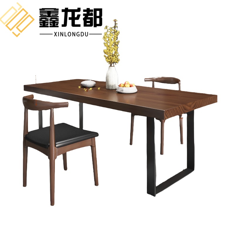 鑫龙都实木餐桌1.2米高清大图
