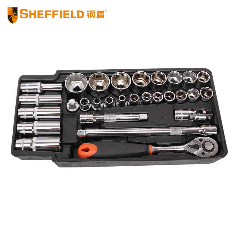 钢盾(SHEFFIELD) S025023 29件套12.5mm系列套筒组套【家用】