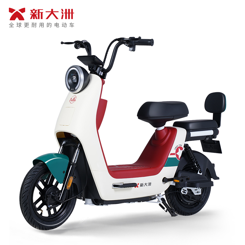 [新品首发]新大洲电动车旗舰店2023国标电动自行车女士小型心动 奶油白/英伦绿