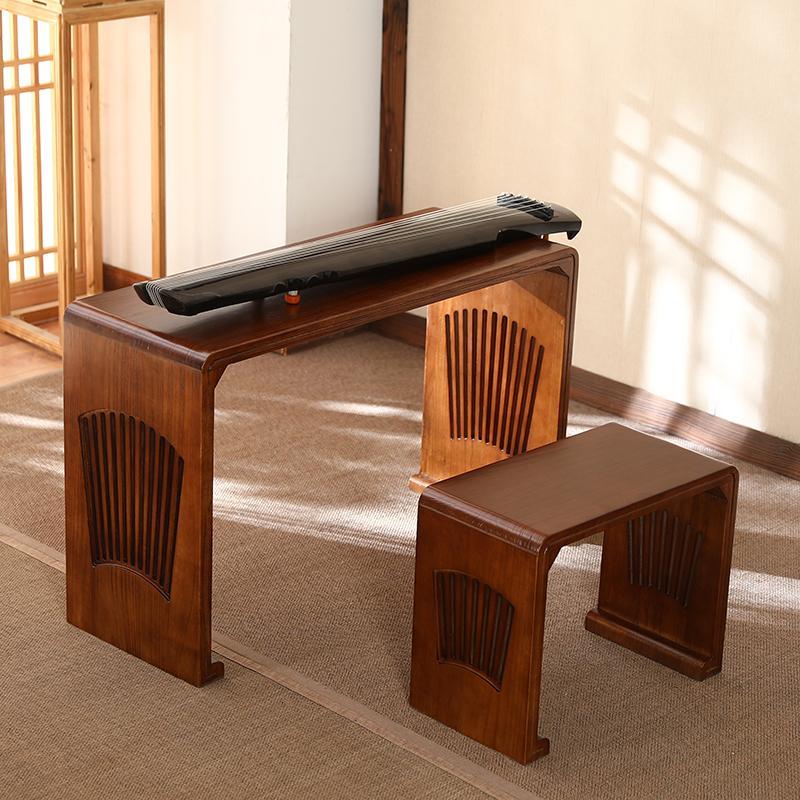 新中式木古琴桌凳闪电客国学桌共鸣琴桌桐木古琴桌古筝桌子禅意书法桌