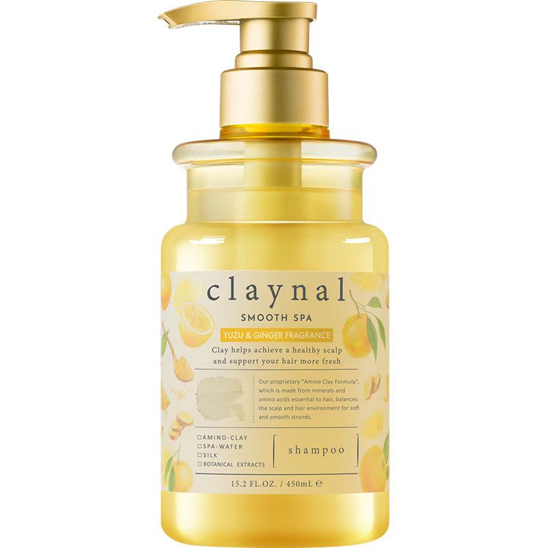 日本进口claynal蓬派氨基酸无硅油持久蓬松控油韧发去屑男女洗发水柚子洗发水450ml图片