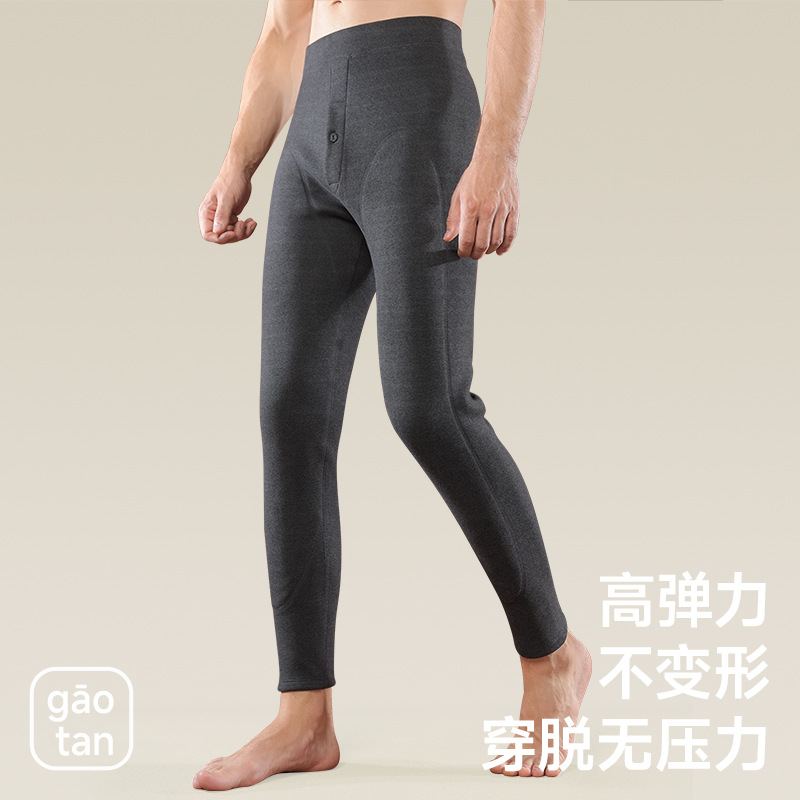 策霸CEBA纯羊毛护膝男士保暖裤男款加厚加绒秋裤男蜂窝聚热羊毛裤东北棉裤高清大图