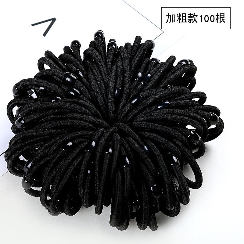 加粗黑色发圈女扎头发简约绑头绳高弹力皮圈大人皮套粗头绳橡皮筋yrp