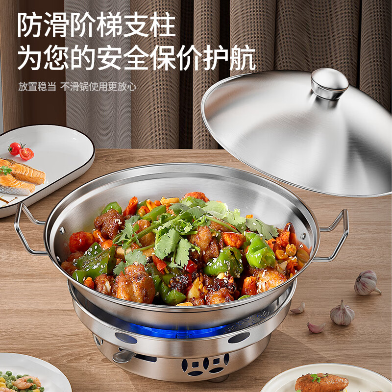 荣事达酒精炉三件套酒精炉子不锈钢家用锅具RH-HGBO-01高清大图