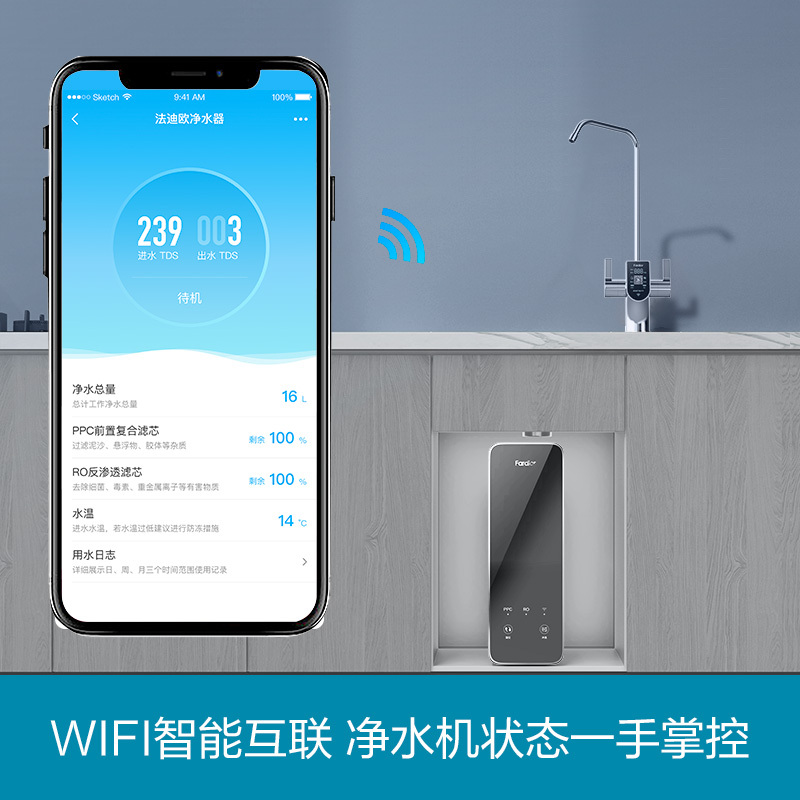 法迪欧(Fardior)R1000FC03 1000G大通量厨下反渗透直饮纯水机家用净水机净化