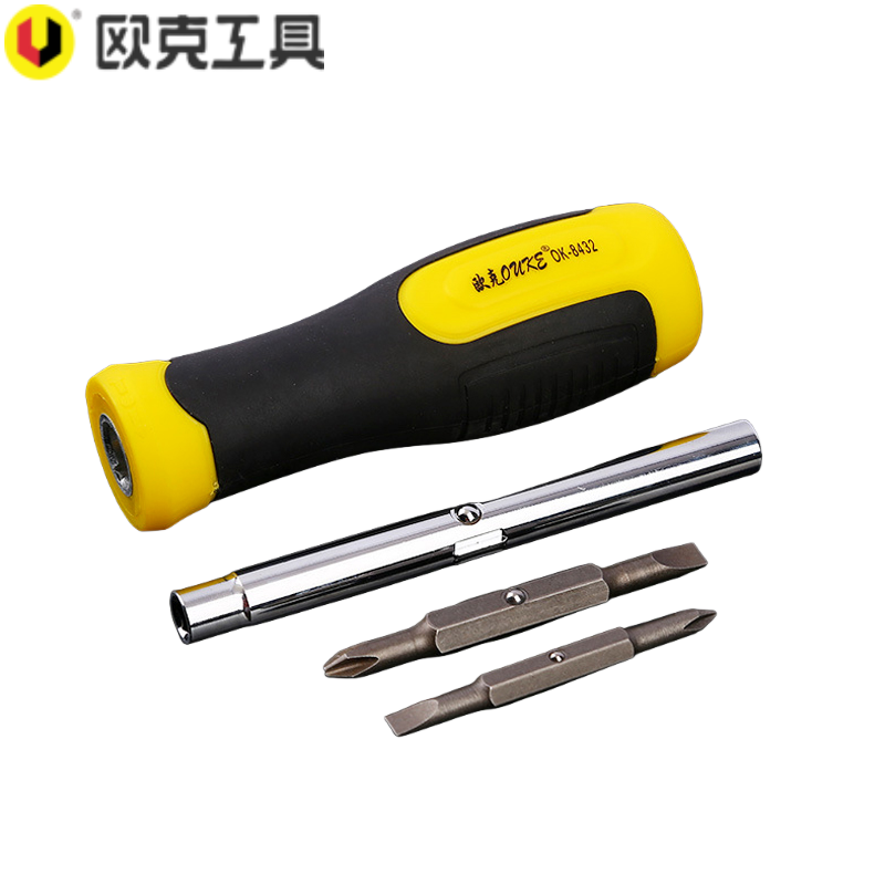 欧克(Ouke)多功能螺丝刀一字十字螺丝批6合一制作OK-8432\套 OK-8432
