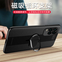 小米10至尊版手机壳秒变保时捷磁吸皮套荔枝纹小米10至尊纪念版全包防摔男女款带指环扣商务保护摄像头软皮壳