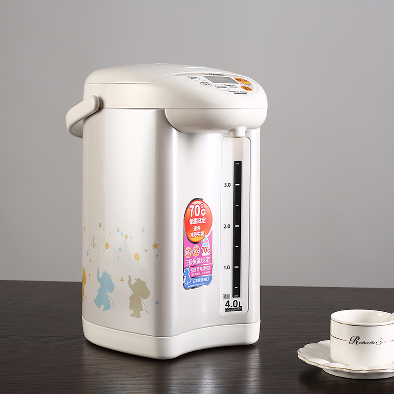 象印(ZO JIRUSHI)电水瓶CD-JUH40C日本进口温控器按键式电热水瓶保温家用微电脑电动给水烧水壶 WZ白色