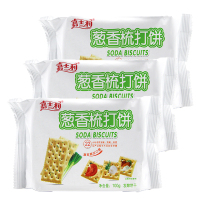 嘉士利 香葱味梳打饼干100g 咸味苏打饼干户外早餐充饥办公室休闲零食