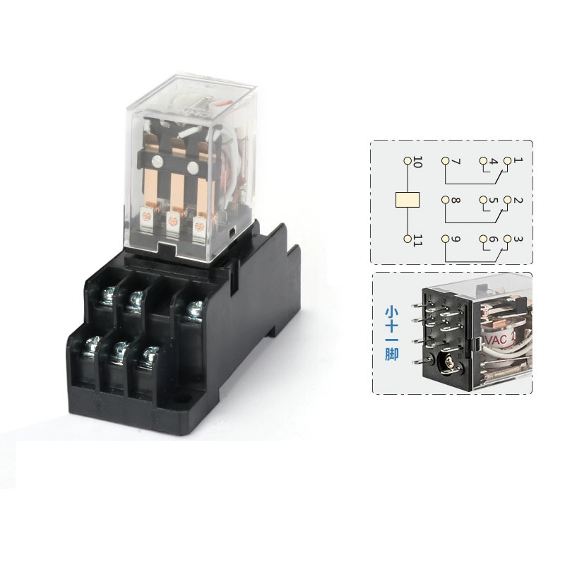 正泰 中间继电器电磁小型继电器 JZX-22F(D)/3Z 11脚带底座交流 AC24V 10个/组 (单位:组)高清大图