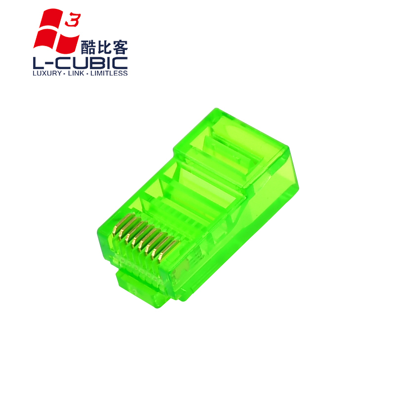 酷比客(L-CUBIC) LCLNC5PLUGGR 超五类网络水晶头RJ45非屏蔽8芯网线镀金接头8P8C绿色100颗