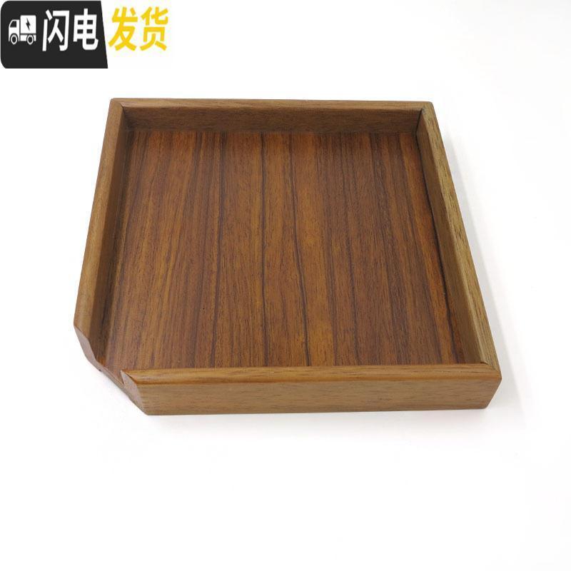 三维工匠实木普洱茶盒鸡翅木分茶盘黑檀木单层评审盘茶饼储茶盒木制收纳 鸡翅木普洱盘茶具