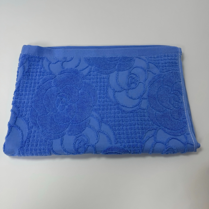 梦丽赛 蓝色提花老式毛圈枕巾 50cm×75cm (个)高清大图