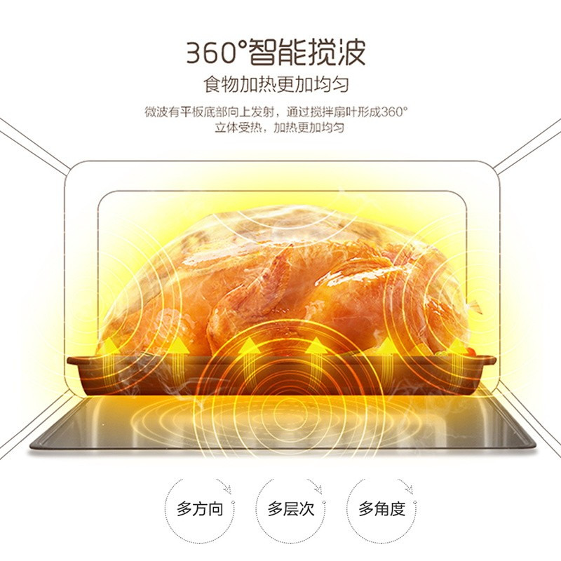美的(Midea) 快捷微波炉 微电脑操控 平板加热 智能蒸煮菜单 20升