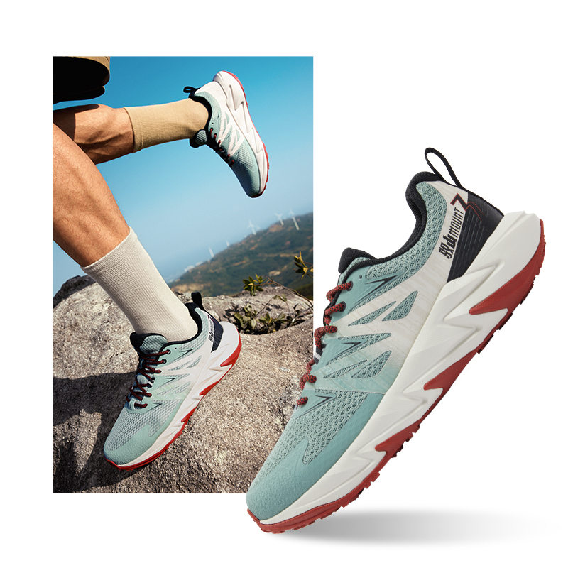 361°男鞋运动鞋新款男常规跑鞋672512234 红杉绿/燕麦奶 39码