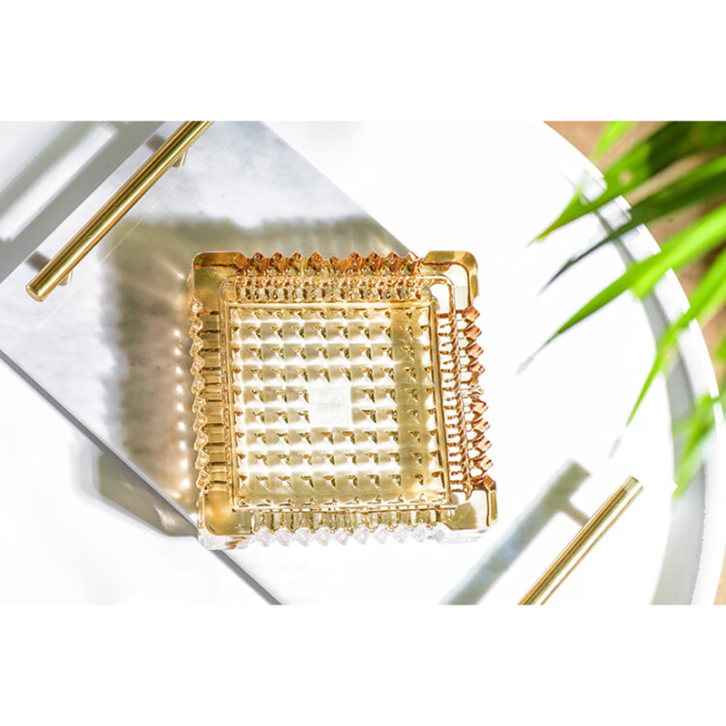 谦星 水晶玻璃烟灰缸酒店办公室烟缸烟碟 特大方轮烟灰缸透明 3个高清大图