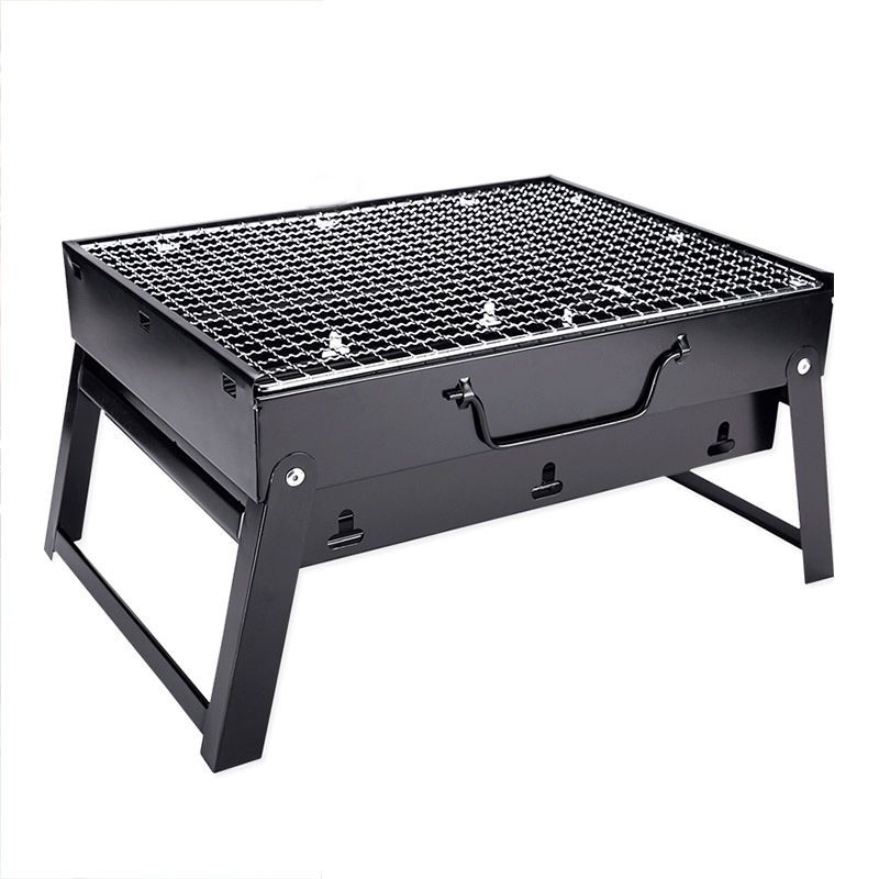 烧烤架户外木炭烧烤炉子家用便携BBQ加厚烤肉箱全套工具 长炉(60x22x32cm)1-8人 不锈钢网标准款[没有赠品]