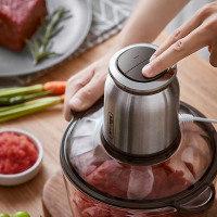 小熊(Bear)绞肉机家用 绞馅机 碎肉机 电动多功能料理搅拌打肉饺子肉馅蒜蓉机不锈钢 搅肉机QSJ-C04V3