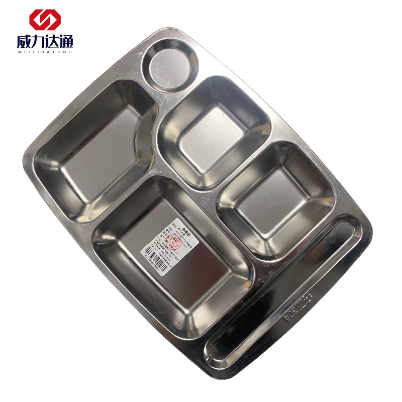 威力达通 304不锈钢大六格餐盘 35.5*26.5*2.5cm 个