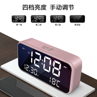 汉时卧室学生LED智能充电音乐电子闹钟家用多功能大屏数字时钟男孩女孩起床神器座钟HA801