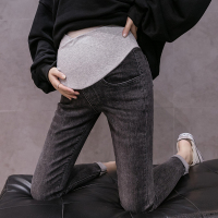 盛世曼尼孕妇裤子春秋外穿牛仔裤时尚高腰打底裤潮妈九分裤孕妇裤春夏薄款